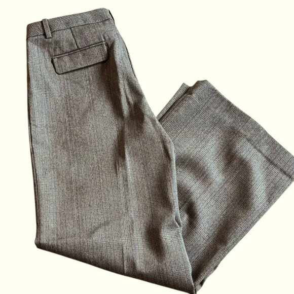 Banana Republic Patterned Pants New Size 14 Wide leg Brown tan - Picture 1 of 11